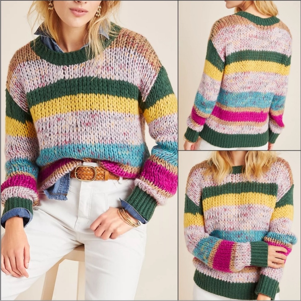 Anthropologie Heartloom Dawson Striped Sweater - size Small